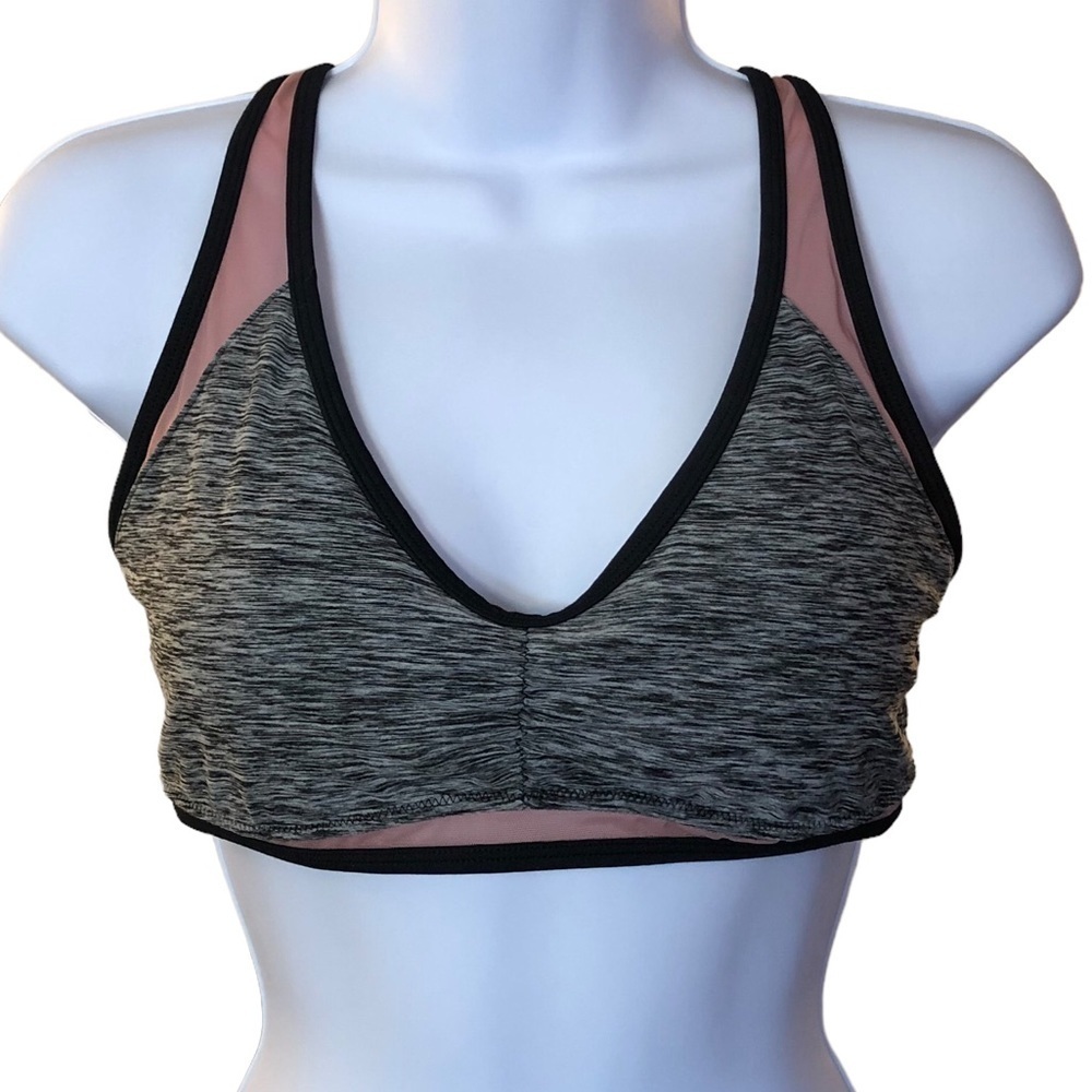 [M] La SENZA Grey Pink Black Athletic Sports Bra Removable Padded Cups S…